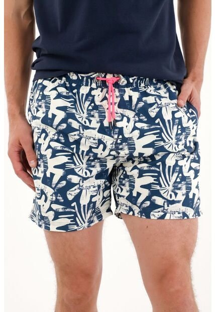 Tennis Pantaloneta De Baño Con Estampado Abstracto Para Hombre