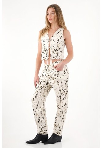 Pantalón Slouchy Con Estampado De Animal Print Para Mujer Tennis