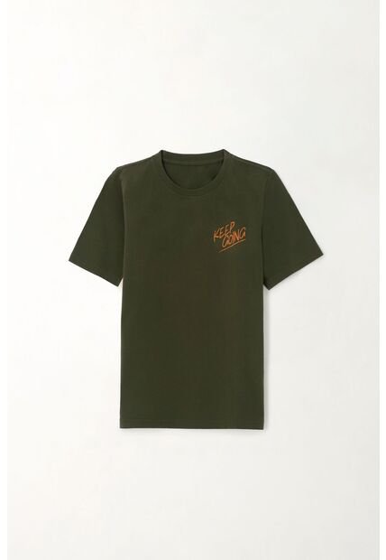 Camiseta Con Estampado En Espalda Verde Para Niño