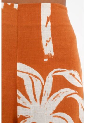 Pantalón En Lino Estampado Para Mujer