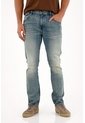 Tennis Jean Nudy Tiro Medio Azul Con Detalle Fruncido Para Hombre de Tennis