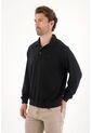 Tennis Buzo Tipo Polo Con Raqueta Bordada Negro Para Hombre de Tennis