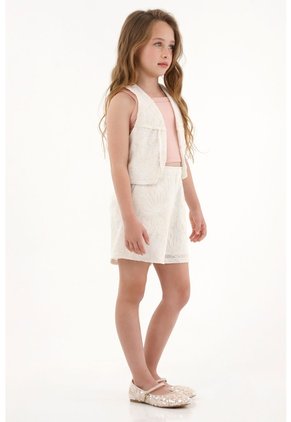 Bermuda Crudo Con Pretina Elástica Para Niña