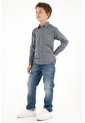 Camisa Oxford Manga Larga Azul Para Niño de Tennis