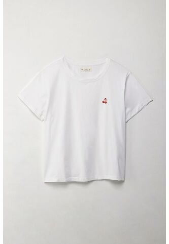 Tennis Camiseta Con Estampado En Punto Corazón Blanca Para Mujer Tennis