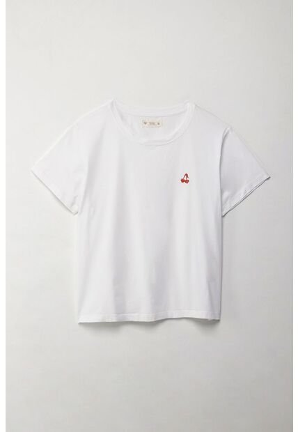 Tennis Camiseta Con Estampado En Punto Corazón Blanca Para Mujer