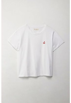 Tennis Camiseta Con Estampado En Punto Corazón Blanca Para Mujer