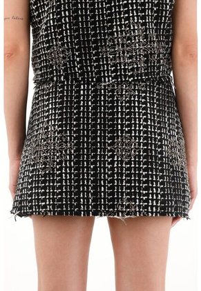 Tennis Falda Negra Con Apliques De Brillo Para Mujer