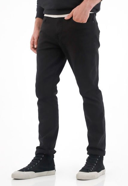 Pantalón Recto Cinco Bolsillos Negro Para Hombre