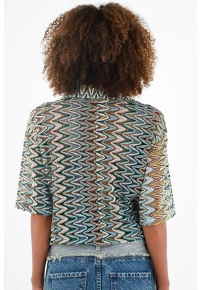 Tennis Camisa Estampada Tipo Bowling Para Mujer