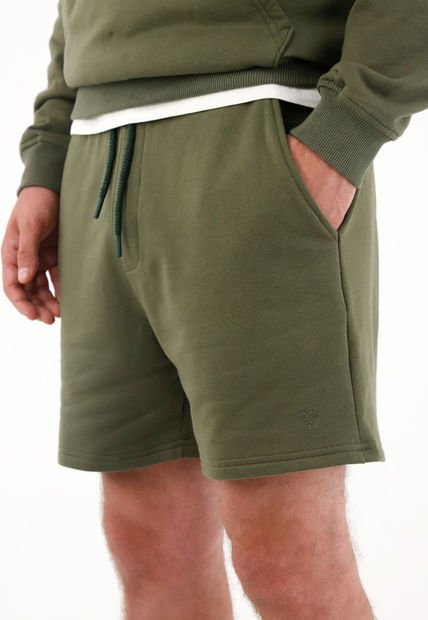 Bermuda En Tejido De Punto Verde Para Hombre