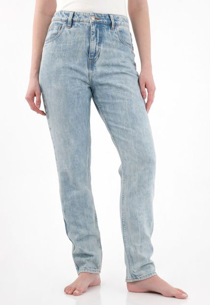 Jean Mom En 100% Algodón Tono Claro Para Mujer
