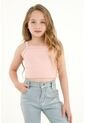 Camiseta Crop Rosada En Rib Para Niña de Tennis
