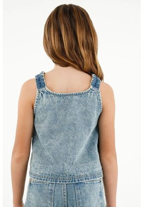 Camisa Manga Sisa Azul Para Niña