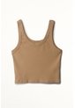 Tennis Camiseta Crop En Rib Crudo Con Acabado Mate Para Mujer de Tennis