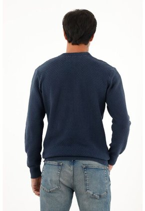 Tennis Buzo Tejido En Hilaza De índigo Azul Para Hombre