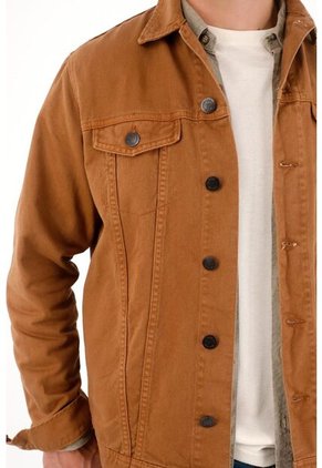 Tennis Abrigo Tipo Trucker Con Teñido Vintage Café Para Hombre