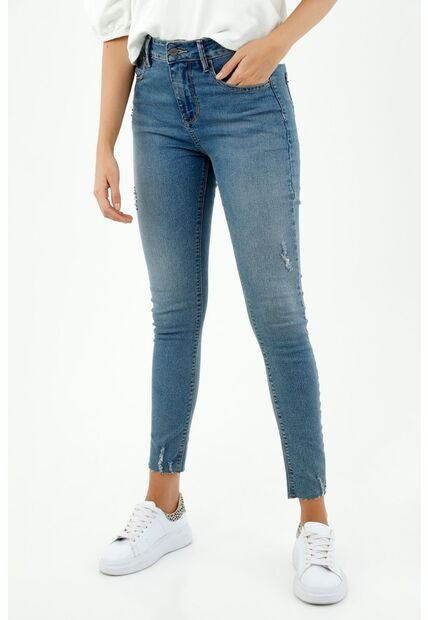 Jean Para Mujer Tennis, Jeans Super Slim Plano Cintura Con Pretina