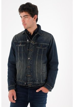 Tennis Chaqueta En Denim Estampada Para Hombre
