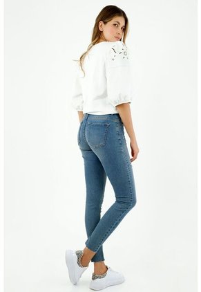 Jean Para Mujer Tennis, Jeans Super Slim Plano Cintura Con Pretina