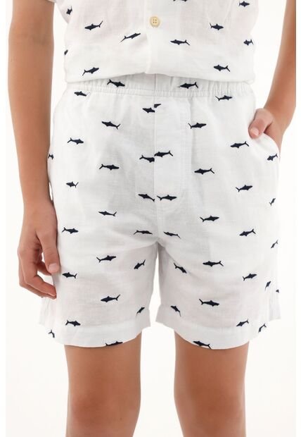 Bermuda Tipo Chino Blanca Para Niño