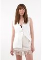 Tennis Falda Corta Con Fleco Y Bordados Crudo Para Mujer de Tennis