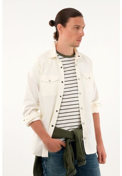 Tennis Camisa Crudo Manga Larga Para Hombre