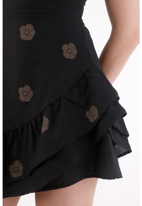 Tennis Vestido Corto Con Estampado Negro Para Mujer