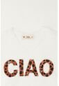 Camiseta Manga Sisa Con Estampado Blanca Para Niña de Tennis