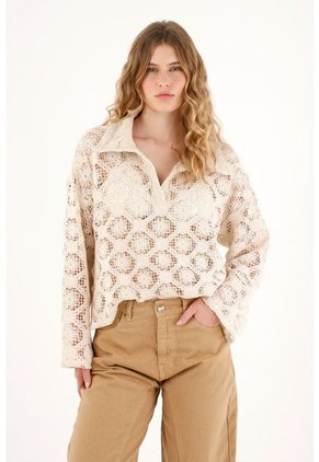 Tennis Buzo Crudo Tejido En Frente Para Mujer