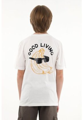 Camiseta Blanca Con Bordado Y Bolsillo Para Niño