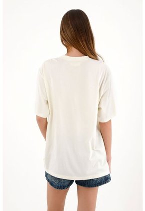 Tennis Camiseta Oversize Con Estampado Crudo Para Mujer