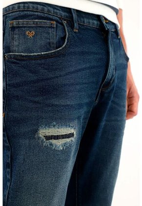 Tennis Jean Nudy Tiro Medio Con Parche Para Hombre