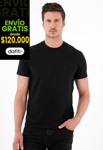 Tennis Camiseta Cuello Redondo Negra Para Hombre Tennis