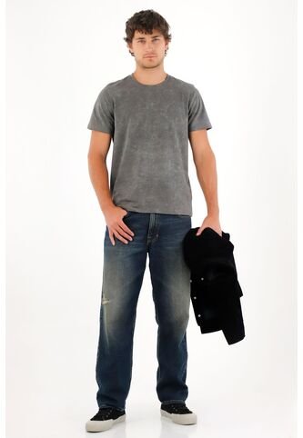 Tennis Camiseta Básica Con Efecto Desgastado Gris Para Hombre Tennis