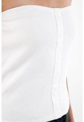 Tennis Camiseta Strapless Blanca Para Mujer