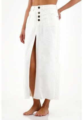 Tennis Falda Larga En Denim Crudo Para Mujer