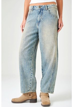 Tennis Jean Horse Shoe Con Vetas Verticales De Denim Azul Claro Para Mujer
