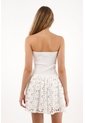 Tennis Vestido Corto Strapless Crudo Con Textura Suave Para Mujer de Tennis