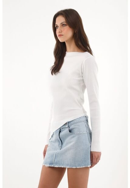 Tennis Camiseta Manga Larga Acampanada Blanca Para Mujer