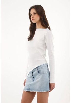 Tennis Camiseta Manga Larga Acampanada Blanca Para Mujer