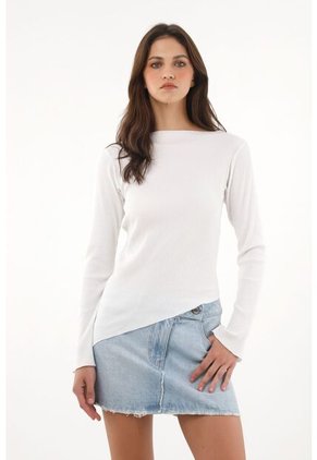 Tennis Camiseta Manga Larga Acampanada Blanca Para Mujer