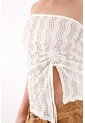 Tennis Camiseta Strapless En Tela Tejida Crudo Para Mujer de Tennis