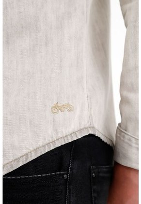 Tennis Camisa Gris Con Bolsillos En Frente Para Hombre