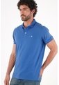 Tennis Polo Slim Fit Azul Licra Para Hombre de Tennis