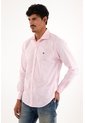 Camisa Rosada Manga Larga Con Diseño A Rayas Para Hombre de Tennis