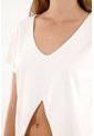 Tennis Camiseta Con Escote En V Crudo Para Mujer de Tennis