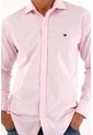 Camisa Rosada Manga Larga Con Diseño A Rayas Para Hombre de Tennis