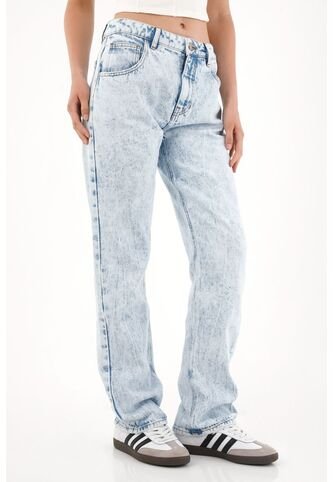 Tennis Jean Recto Tiro Alto Efecto Craquelado Para Mujer Tennis