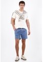 Tennis Bermuda Fit Relajado Con Cordón Bicolor En Algodón Azul Para Hombre de Tennis